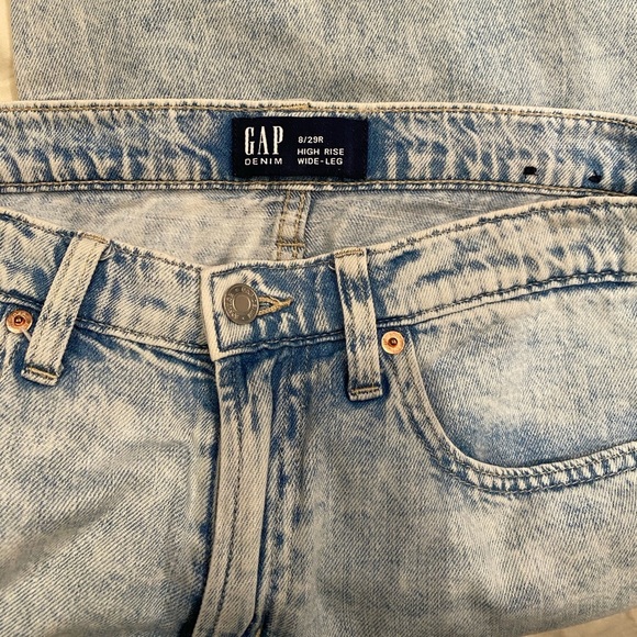 Gap high rise wide leg jeans light wash size 8/29R - Picture 3 of 5